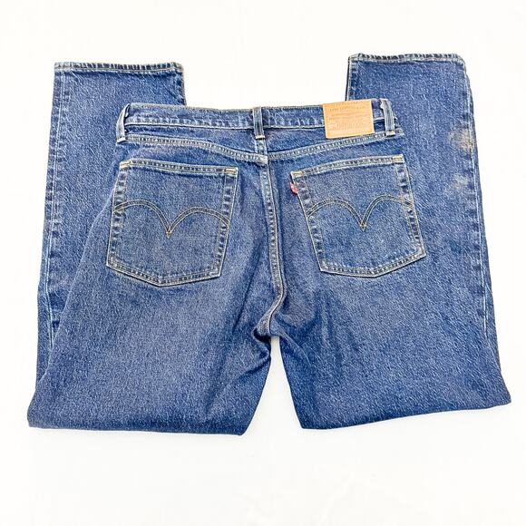 Levi's Wedgie Straight Dark Wash Denim Jeans Button Fly Size 29 x 28 - Picture 5 of 9